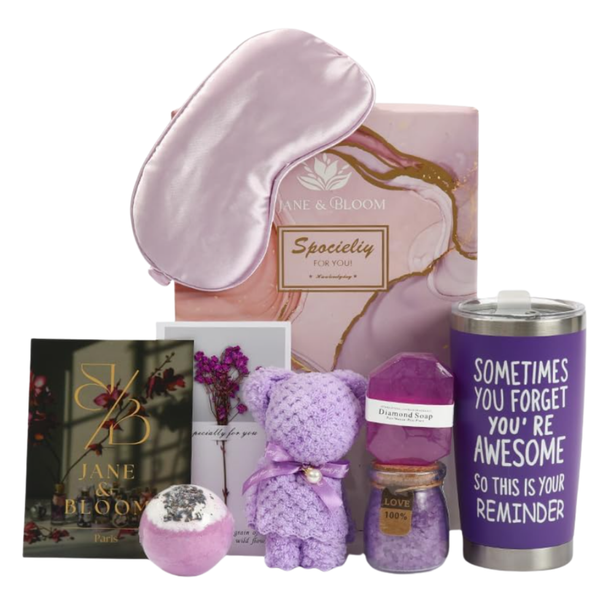 Lavender Rituals – Purple Spa Gift Set with Towel Bear