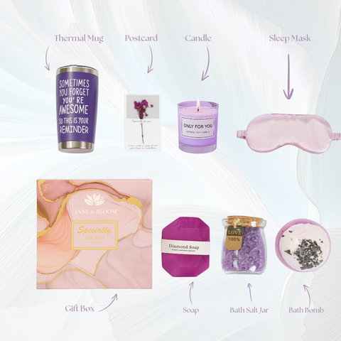 Evening Bloom Spa Gift Set – 6Pc Purple-Themed Bath & Body Treats